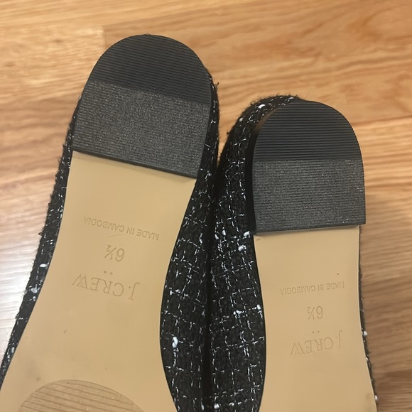 J. Crew Black and White Tweed Ballet Flats Size 6.5 - Picture 9 of 10